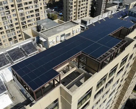 浙江省宁波市小区20KW发电玻璃阳光棚1